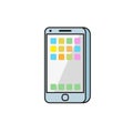 Flat tablet PC on a white background. Royalty Free Stock Photo