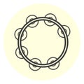 Flat tambourine icon