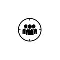 Flat target audience icon vector isolated 3