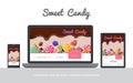 Flat Tasty Candies Concept