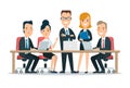 Flat Team man woman illustration. Business