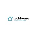 flat techhouse moleculer building logo design