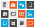 Flat technical, media and electronics icons Royalty Free Stock Photo