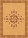 Flat template decorative frame. Celtic patterns. Royalty Free Stock Photo