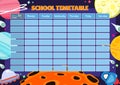 Flat Template School Timetable with space concept. Royalty Free Stock Photo