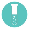 Flat test tube icon vector illustration on color background Royalty Free Stock Photo