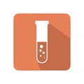 Flat test tube icon vector illustration on color background Royalty Free Stock Photo