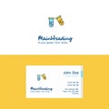 Flat Test tube Logo and Visiting Card Template. Busienss Concept Logo Design Royalty Free Stock Photo