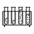 Flat test tubes stand icon. Vector illustration. Stock image. Royalty Free Stock Photo