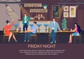 Flat Text Poster Inviting Spend Fun Friday Night