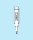 Flat thermometer icon, medical icon