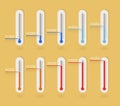 Flat thermometer icons collection