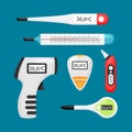 Flat thermometer types concept Vector illustration