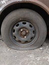 Flat tire car