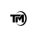 Flat TM Letter logo vector Royalty Free Stock Photo