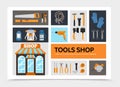 Flat Tools Shop Infographic Concept