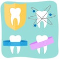 Flat tooth icons