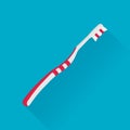 Flat toothbrush isolated on white background. Vector illustration Royalty Free Stock Photo