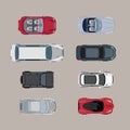 Flat Top passenger auto vector illustration set.