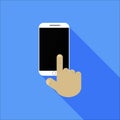 Flat Touch Screen Smart Phone Icon Royalty Free Stock Photo