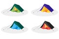 Flat tourist tents. Colorful icon set