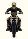 Flat Track Racer Riding the Racing Motorcycle