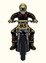 Flat Track Racer Riding the Racing Motorcycle Royalty Free Stock Photo
