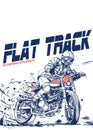 Flat tracker bikers ilustration