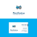 Flat Tractor Logo and Visiting Card Template. Busienss Concept Logo Design