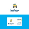 Flat Tractor Logo and Visiting Card Template. Busienss Concept Logo Design