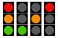 Flat traffic light icons. Traffic lamps, semaphore