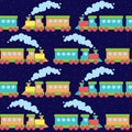 Flat Train Seamless Pattern Royalty Free Stock Photo