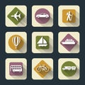 Flat travel icons