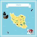 Flat treasure map of Iran, Islamic Republic Of.