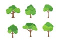 Flat tree icon illustration. Trees forest simple plant silhouette icon. Nature oak organic set design Royalty Free Stock Photo