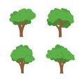 Flat tree icon illustration. Trees forest simple plant silhouette icon. Nature oak organic set design Royalty Free Stock Photo