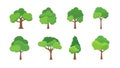 Flat tree icon illustration. Trees forest simple plant silhouette icon. Nature oak organic set design Royalty Free Stock Photo