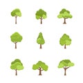 Flat tree icon illustration. Trees forest simple plant silhouette icon. Nature oak organic set design Royalty Free Stock Photo