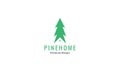 Flat tree pine with home logo symbol vector icon illustration graphic design Royalty Free Stock Photo