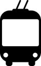 Flat trolleybus icon as sign for web page design of sity passenger transport Royalty Free Stock Photo