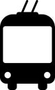 Flat trolleybus icon as sign for web page design of sity passenger transport Royalty Free Stock Photo