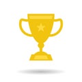 Flat trophy cup icon