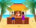 Flat Tropical Beach Bar Concept