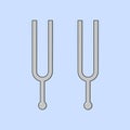 Flat Tunning Fork Vector Illustration Physics experiment Icon Vibration Fork Royalty Free Stock Photo