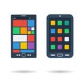 Flat two smart phones icons Royalty Free Stock Photo