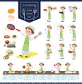 Flat type Arab boy_cooking Royalty Free Stock Photo