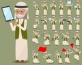 Flat type Arab old men_2 Royalty Free Stock Photo