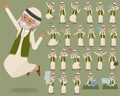 Flat type Arab old men_1 Royalty Free Stock Photo