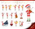 Flat type boy Santa Claus_classic music Royalty Free Stock Photo