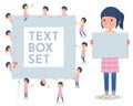 Flat type Childminder women_text box Royalty Free Stock Photo